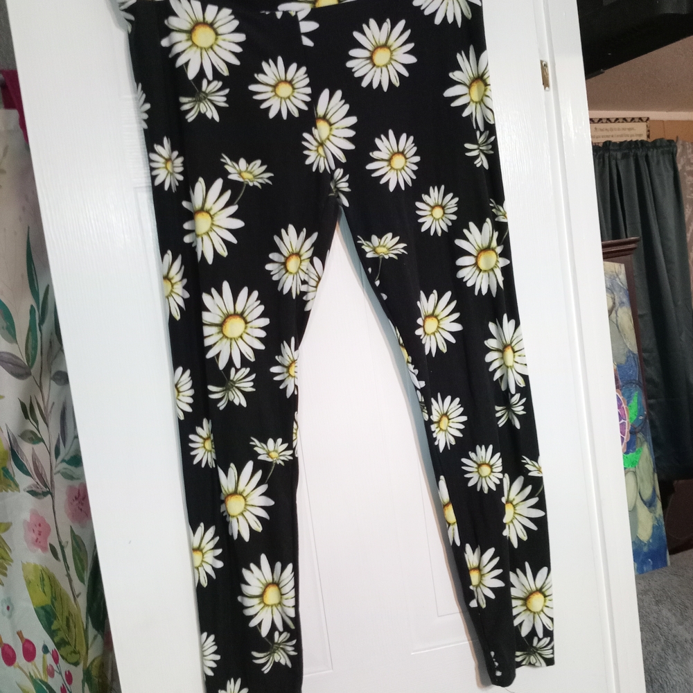 No Boundaries Black and White Daisy Leggings